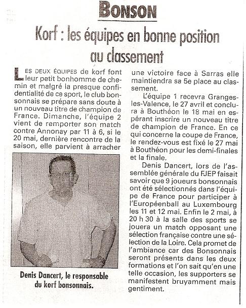 2007 04 24-Korf les equipes en bonne position au classement